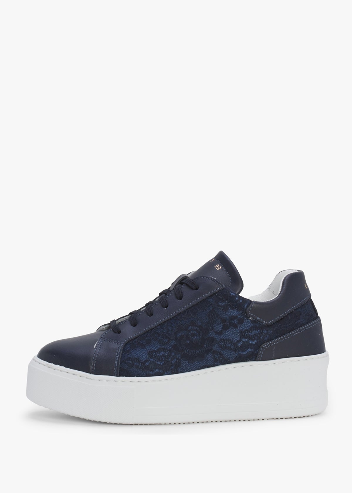 Siblace Navy Leather Flatform Trainers
