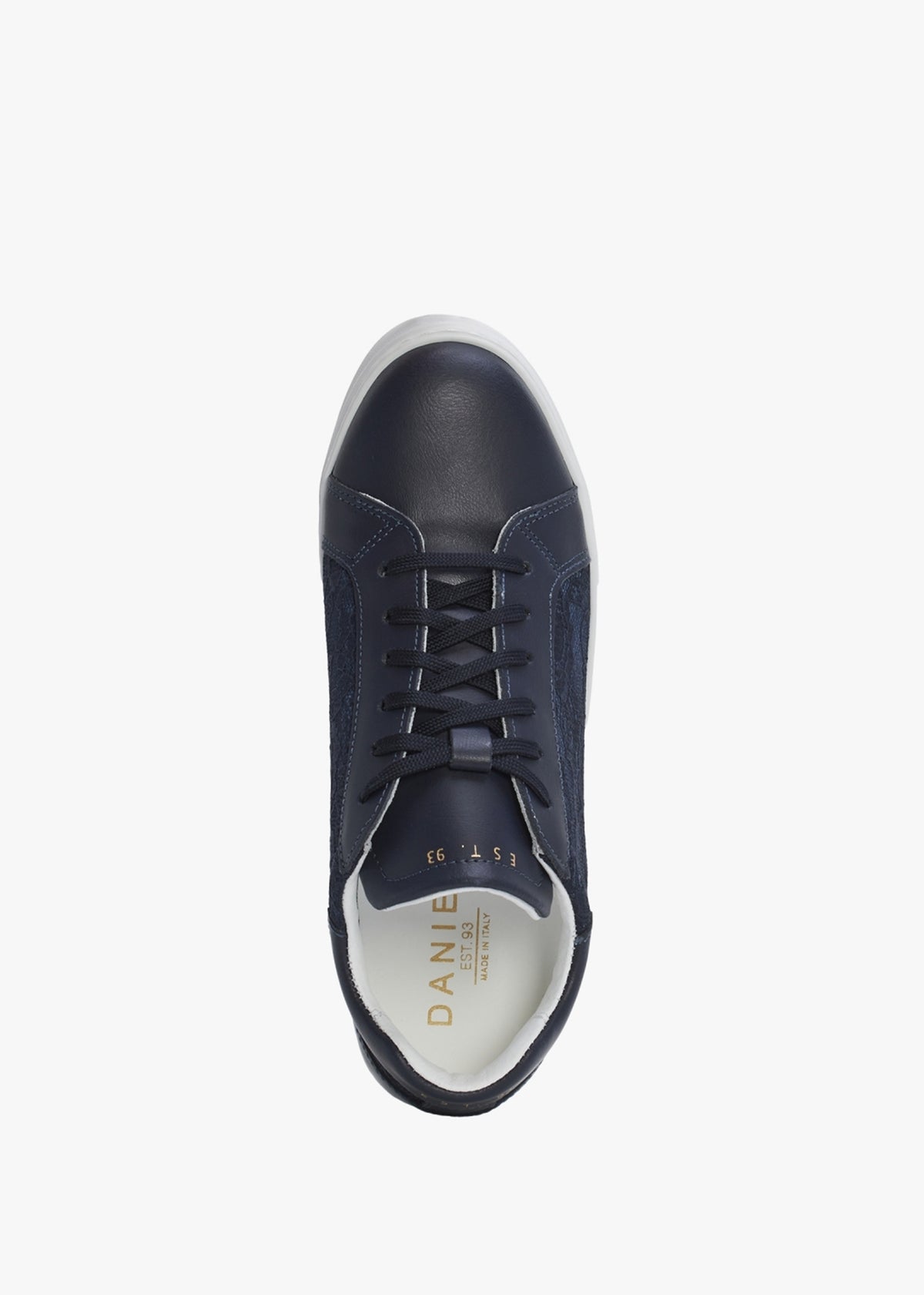 Siblace Navy Leather Flatform Trainers