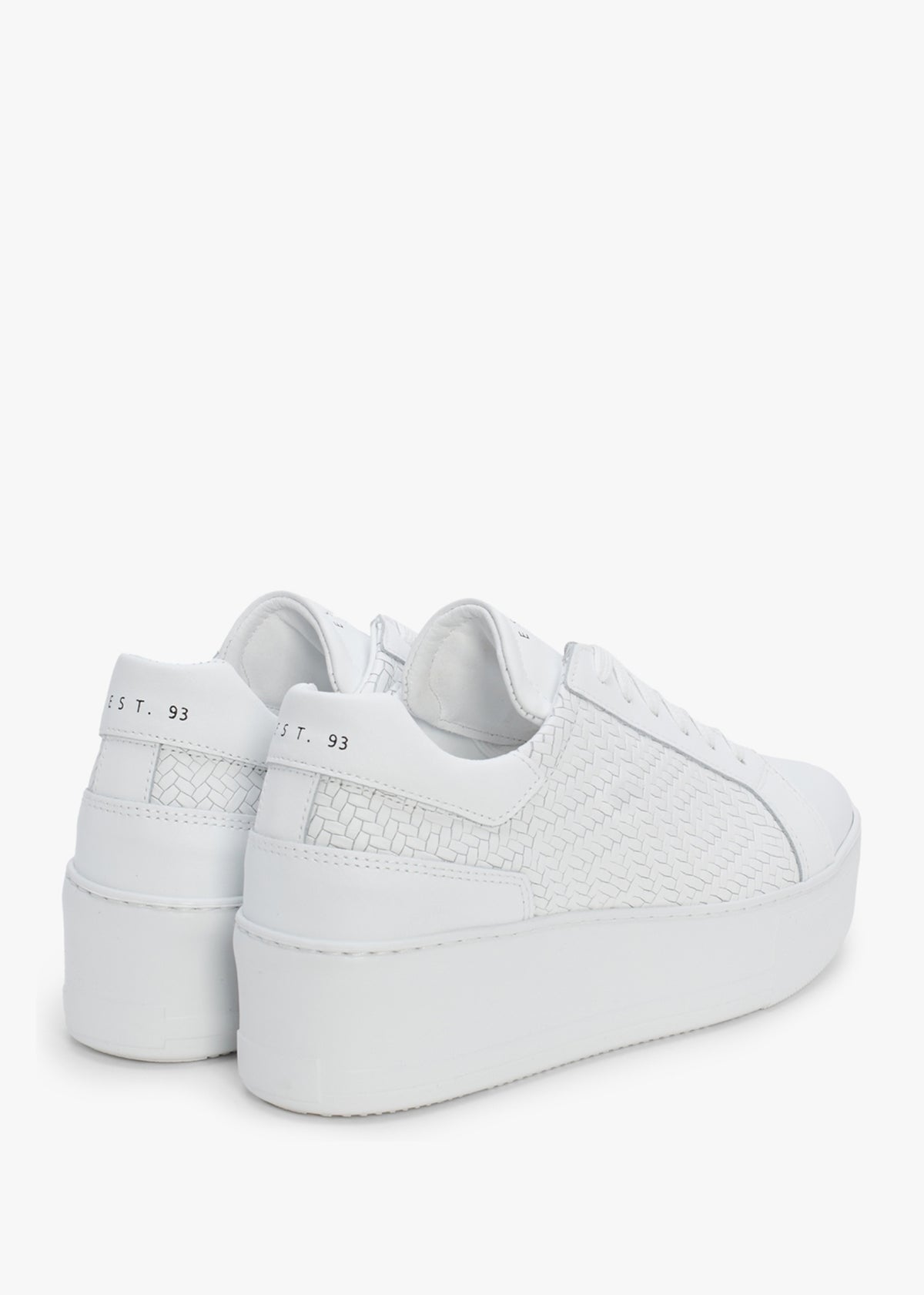 Sibwoven White Leather Flatform Trainers
