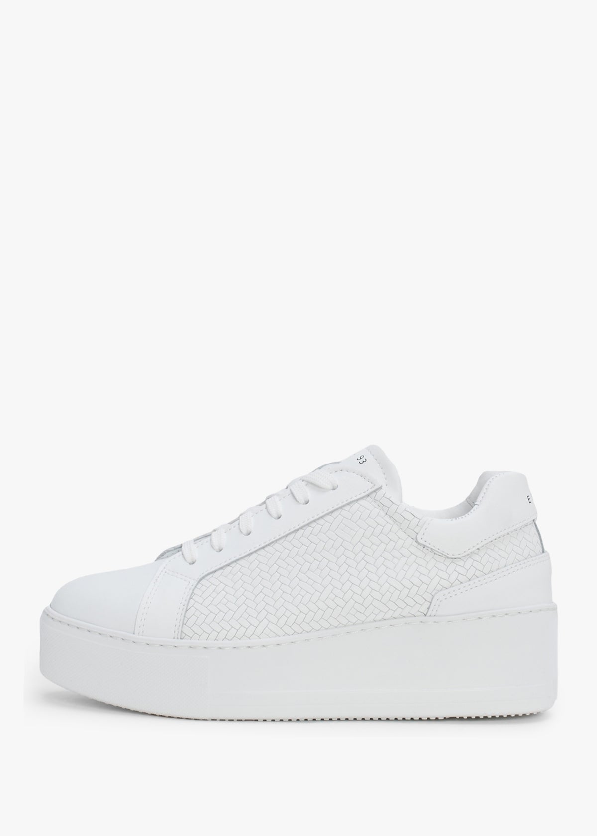 Sibwoven White Leather Flatform Trainers