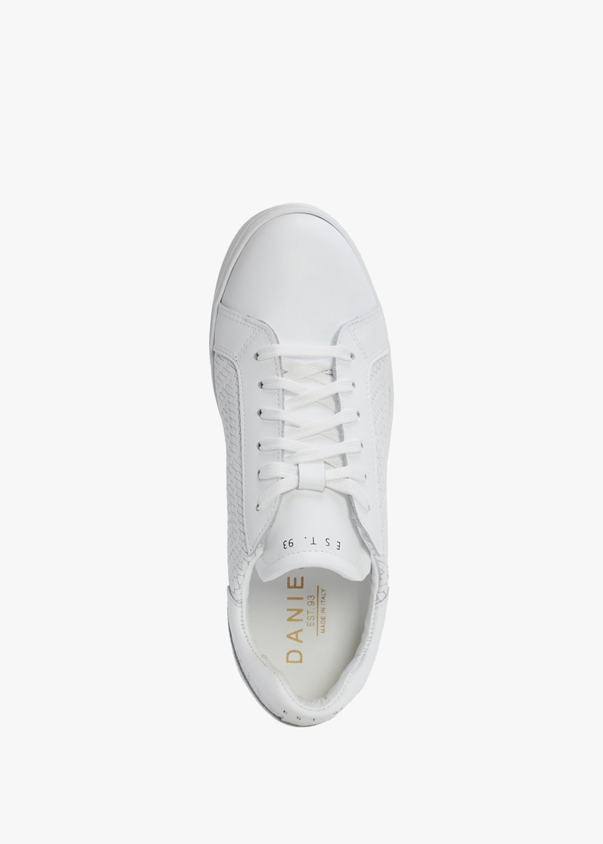 Sibwoven White Leather Flatform Trainers