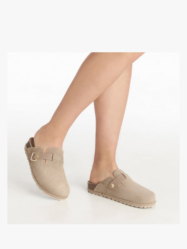 Iclog Rope Beige Suede Clogs