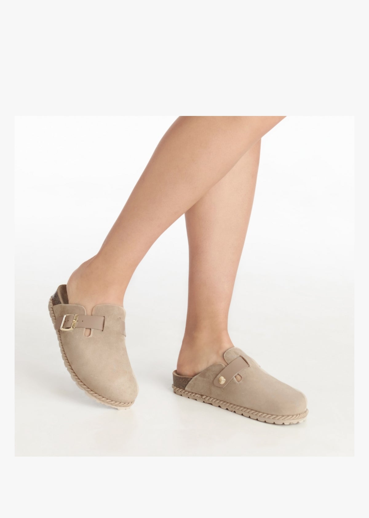 Iclog Rope Beige Suede Clogs
