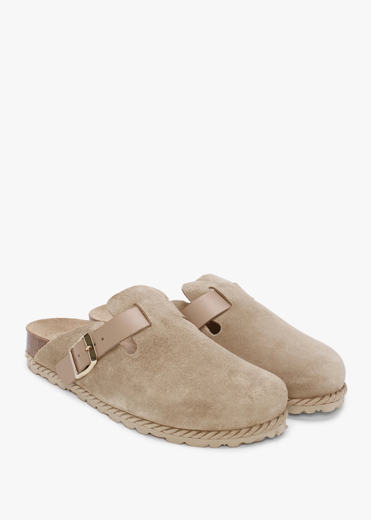 Iclog Rope Beige Suede Clogs