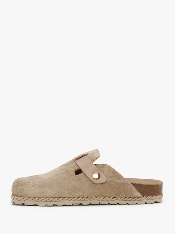 Iclog Rope Beige Suede Clogs
