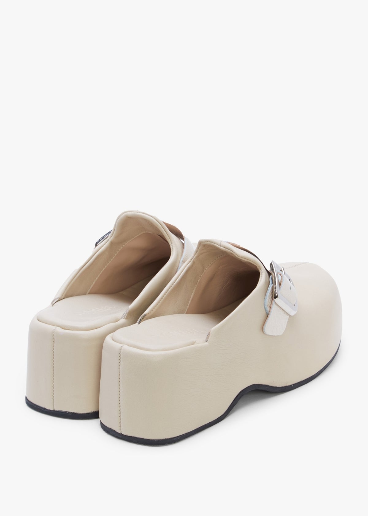 Nevio Cream Leather Flatform Clogs