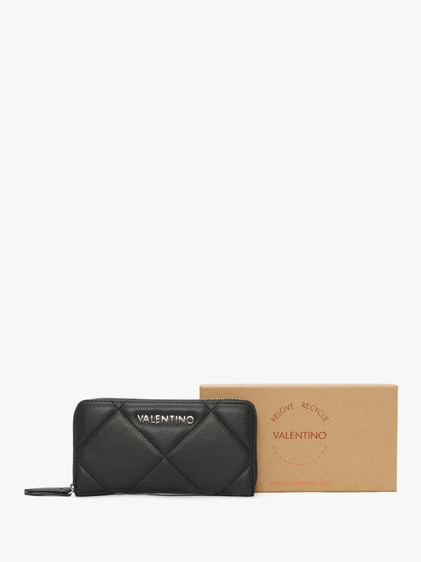Cold Relove Recycle Nero Quilted Zip Around Wallet