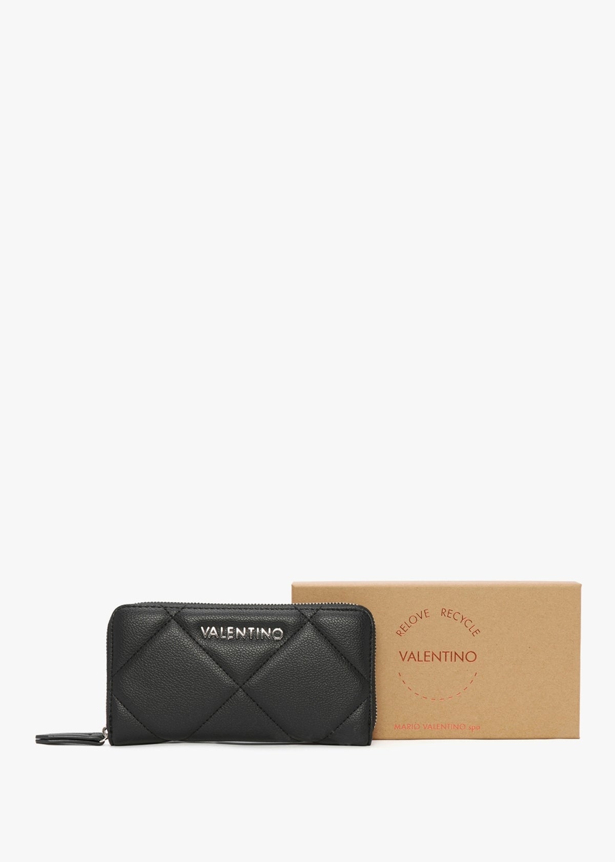 Cold Relove Recycle Nero Quilted Zip Around Wallet