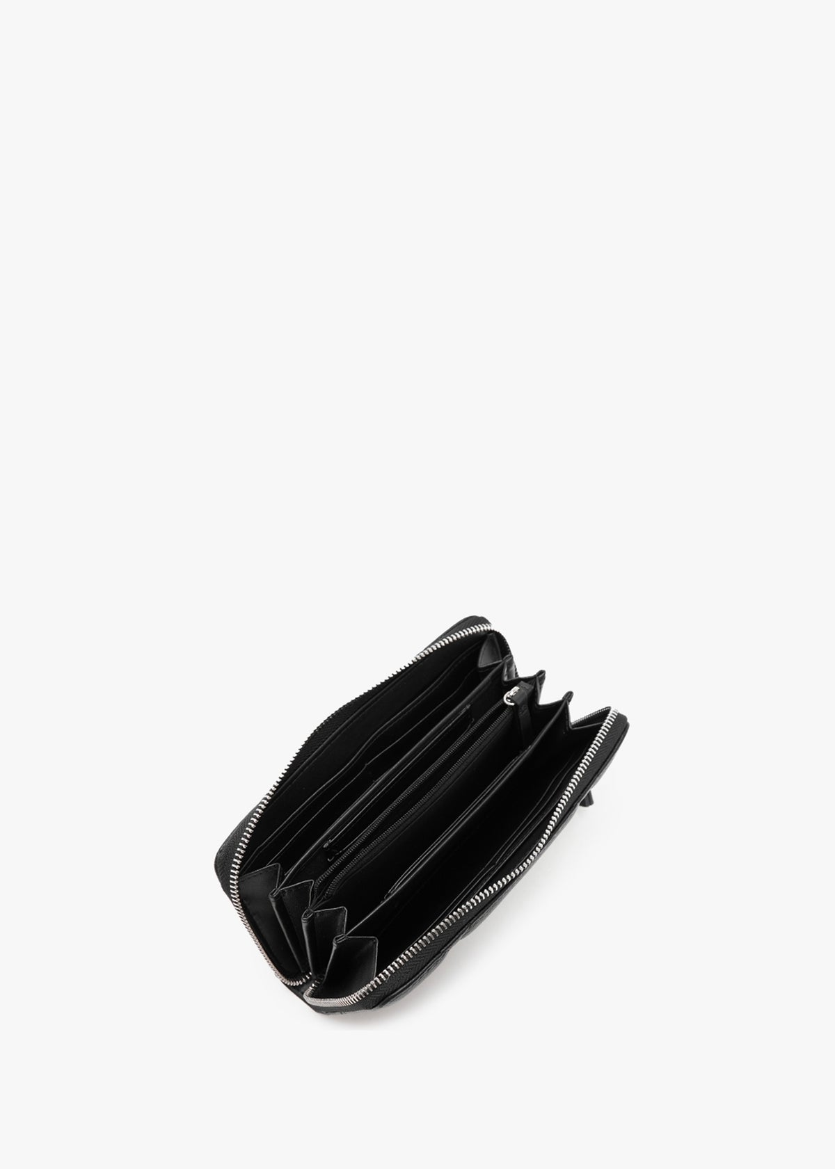 Cold Relove Recycle Nero Quilted Zip Around Wallet