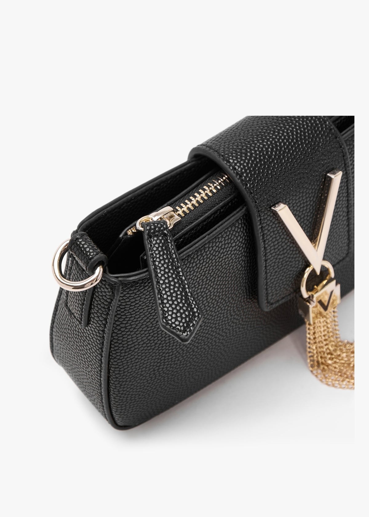 Divina Nero Gold Baguette Bag
