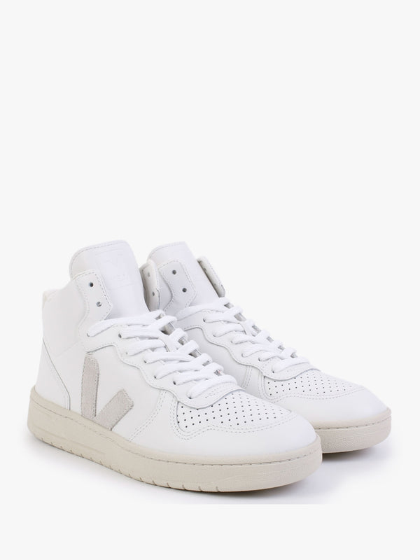 V-15 Leather Extra White Natural High-Top Trainers