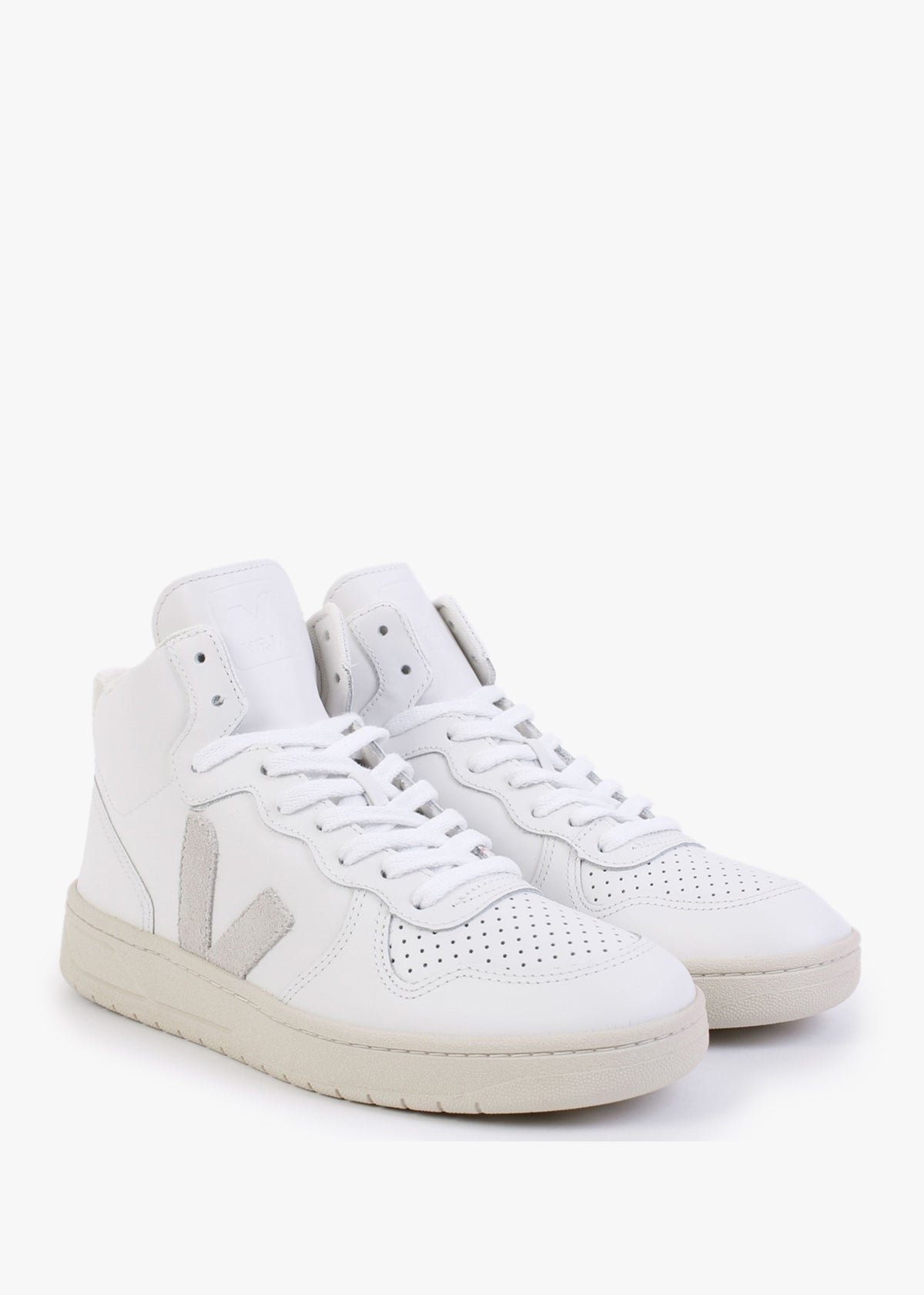 V-15 Leather Extra White Natural High-Top Trainers