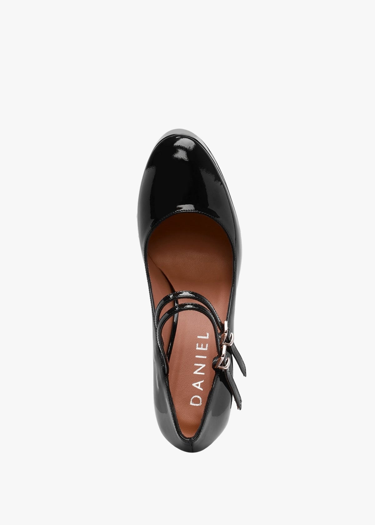 Nomary Black Patent Leather Platform Heeled May Janes