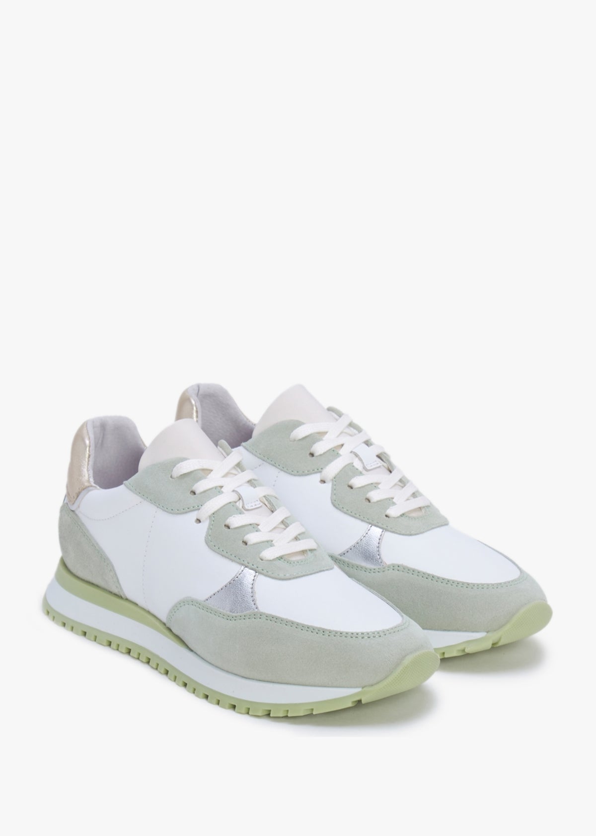 Volly Green Suede & Leather Trainers