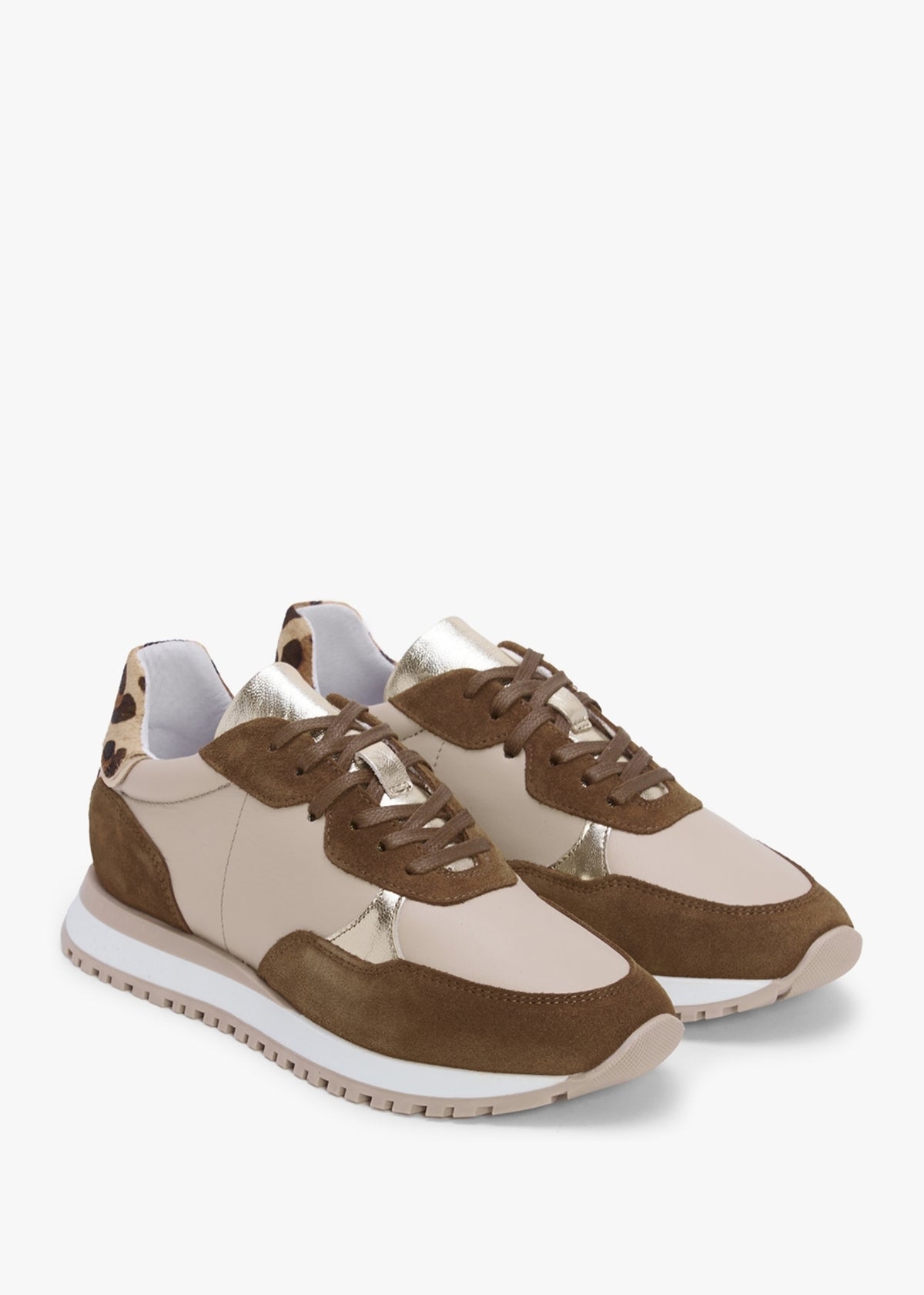 Volly Beige Suede & Leather Trainers