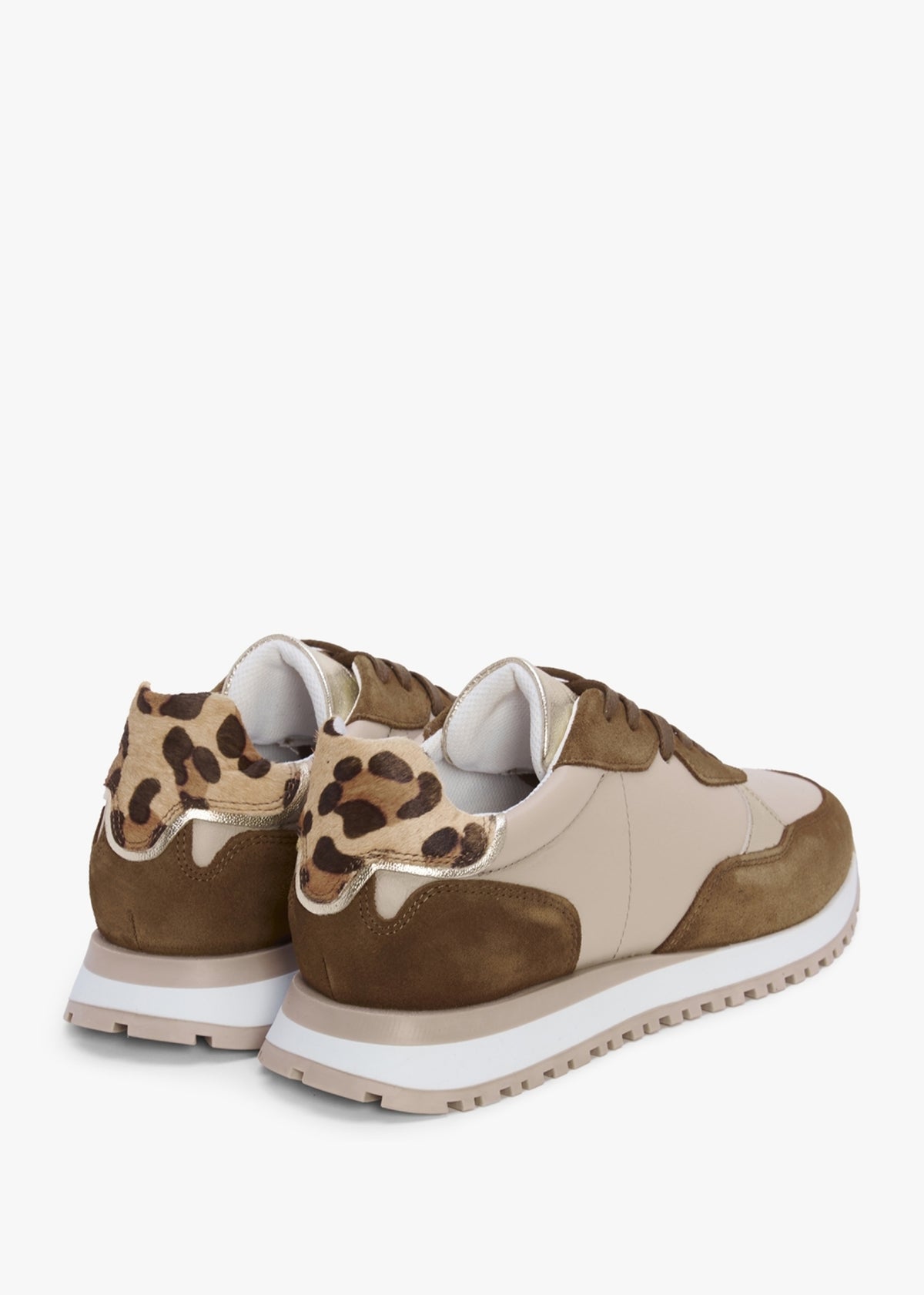 Volly Beige Suede & Leather Trainers