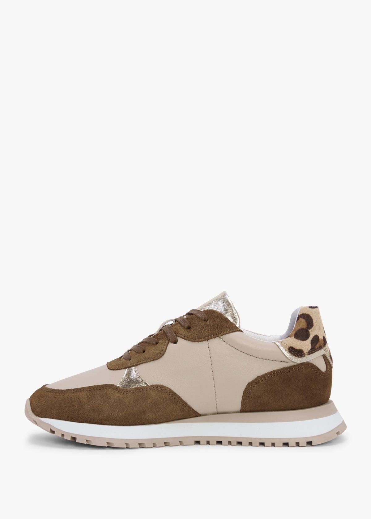 Volly Beige Suede & Leather Trainers