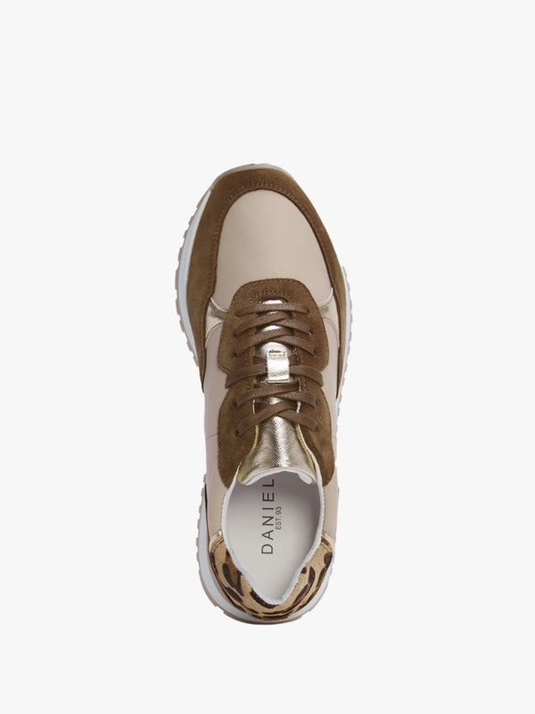 Volly Beige Suede & Leather Trainers