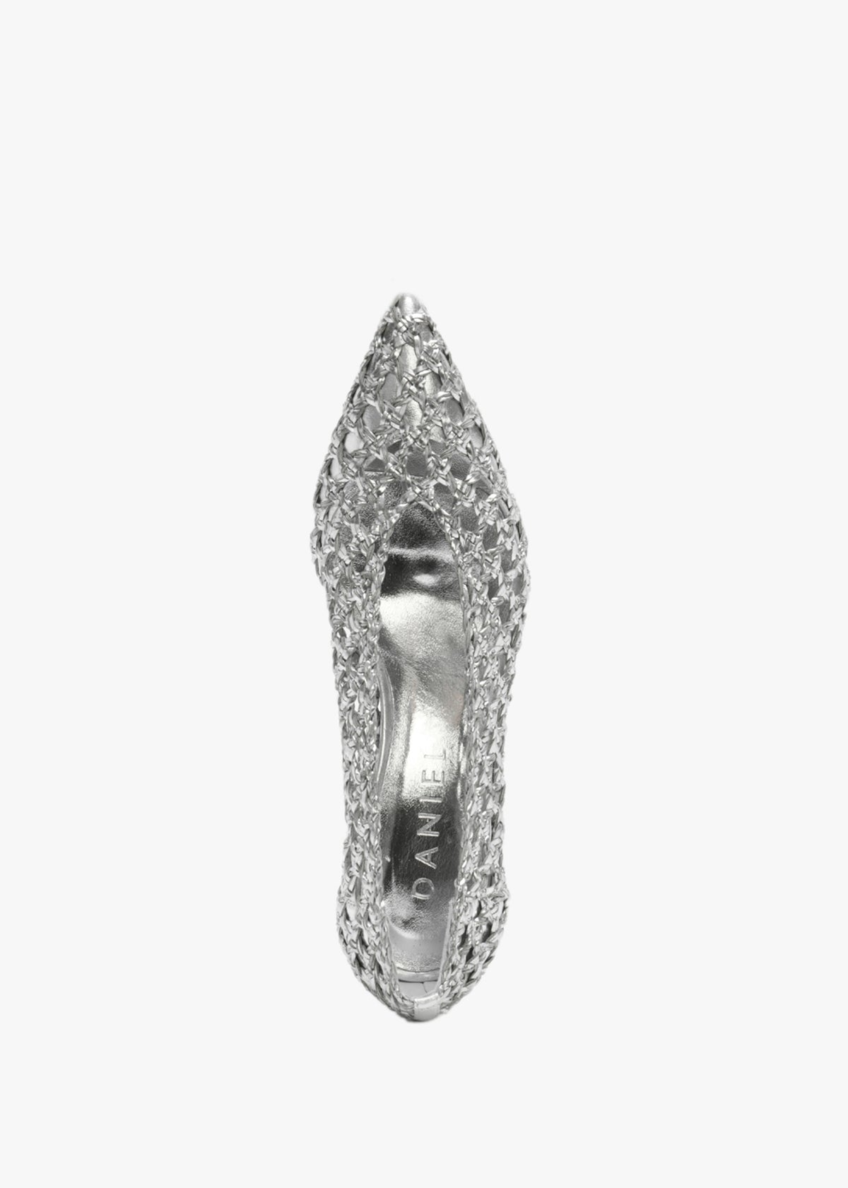 Nokit Silver Leather Woven Court Shoes