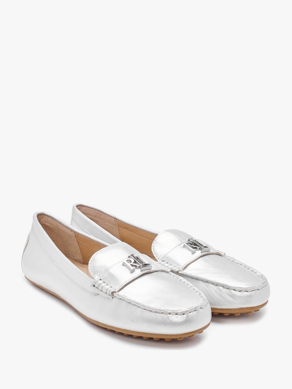 Barnsbury Bright Silver Leather Loafers