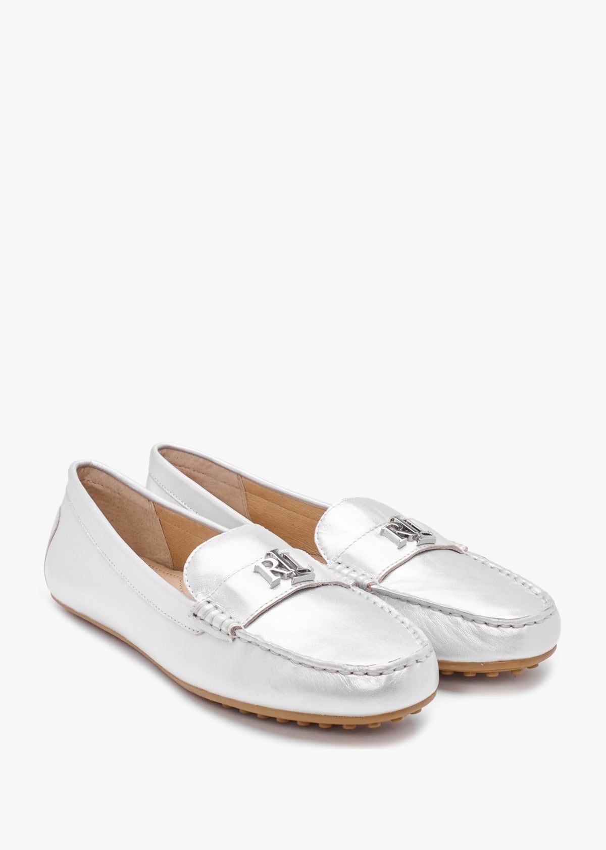 Barnsbury Bright Silver Leather Loafers