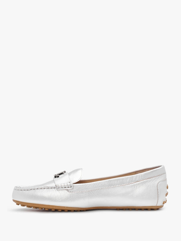 Barnsbury Bright Silver Leather Loafers
