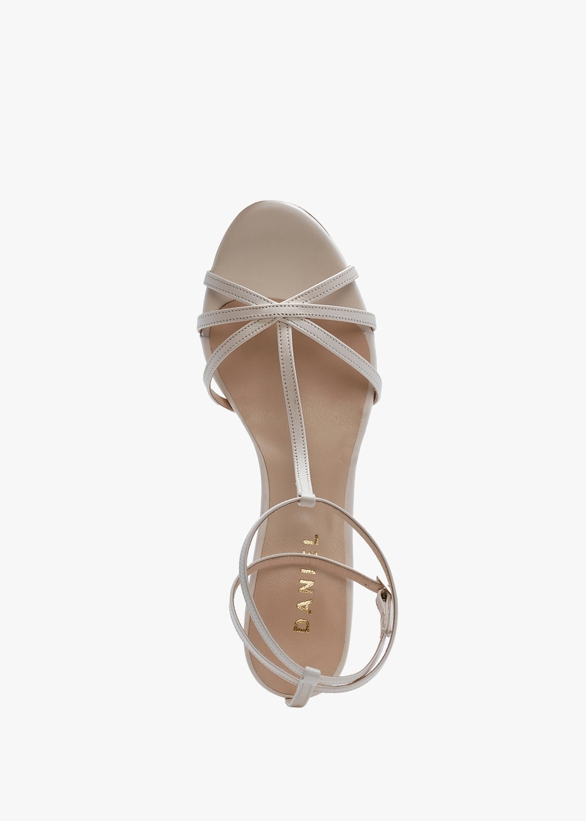 Alina White Leather Strappy Kitten Heel Sandals