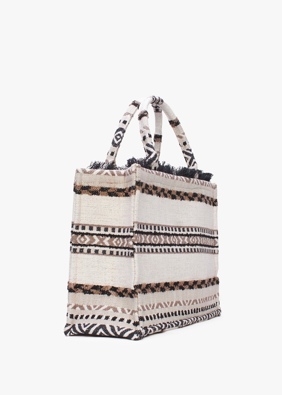 Kimolos Black Embroidered Tote Bag