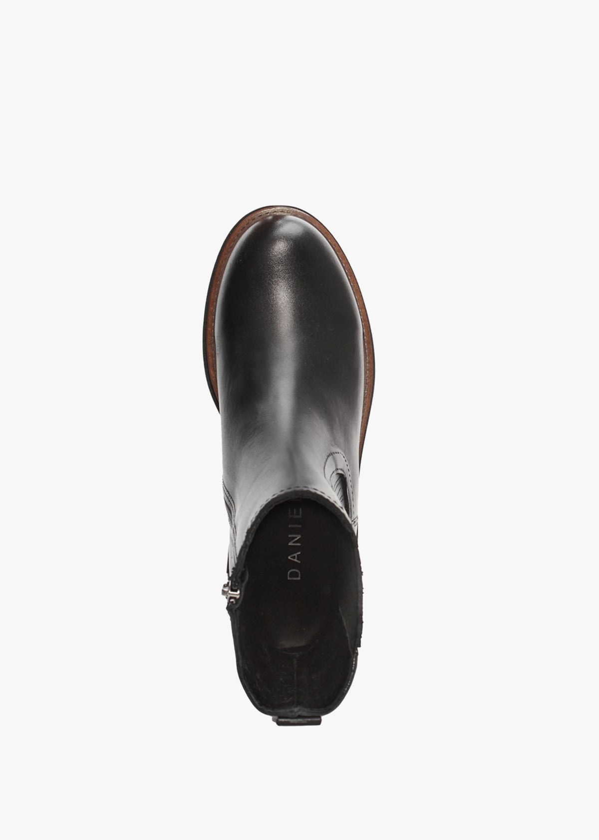 Ivory Black Leather Tall Chelsea Boots