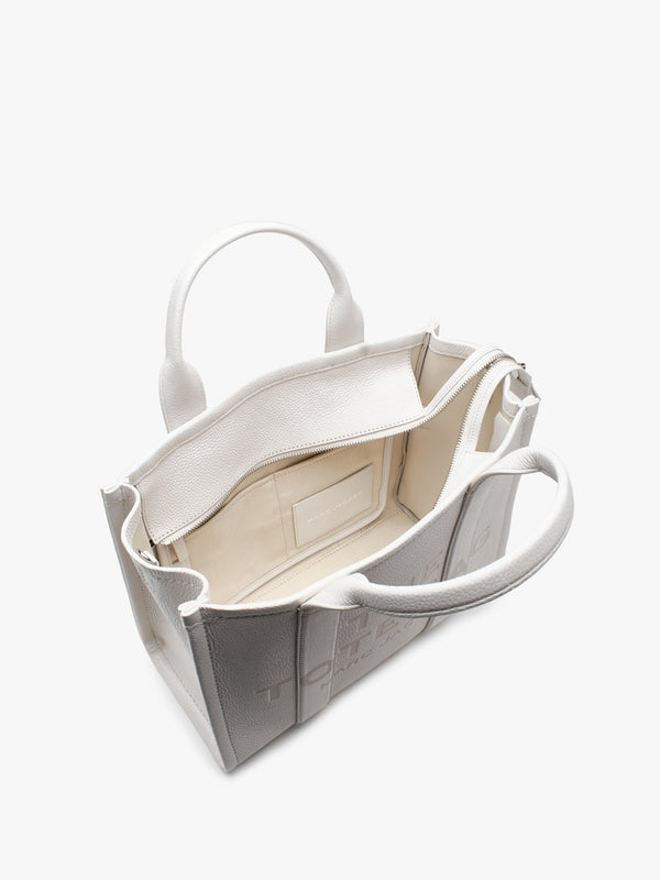 The Leather Medium Cotton Silver Tote Bag