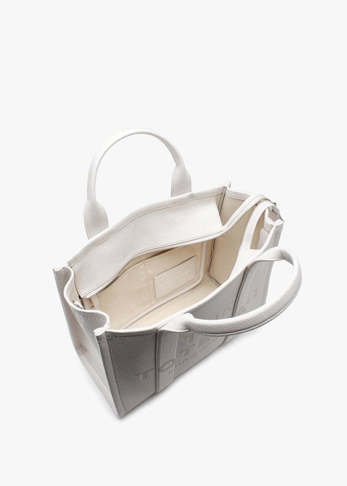 The Leather Medium Cotton Silver Tote Bag