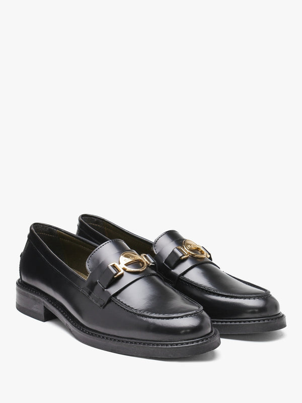 Barbury Black Leather Loafers