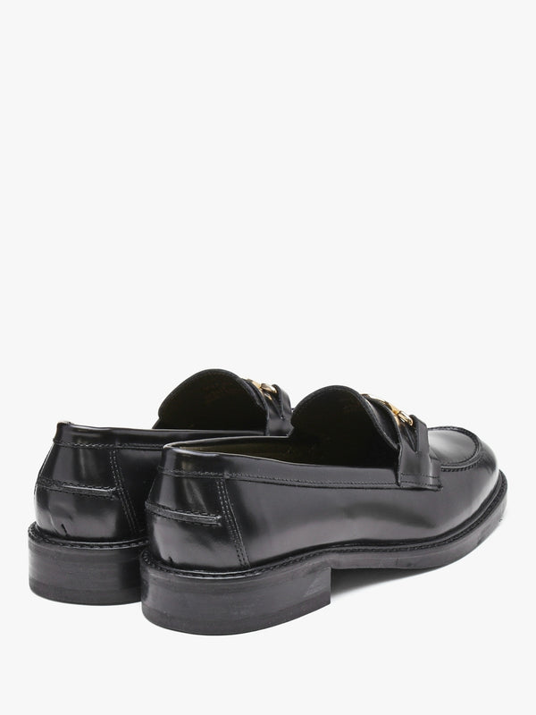 Barbury Black Leather Loafers