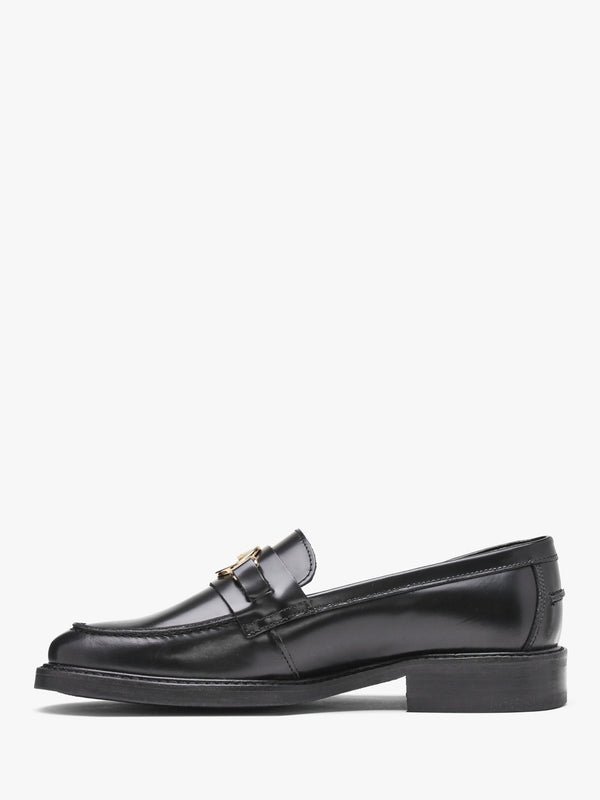 Barbury Black Leather Loafers