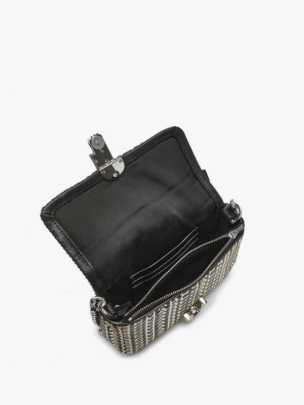 The Monogram Leather J Marc Mini Black & White Shoulder Bag