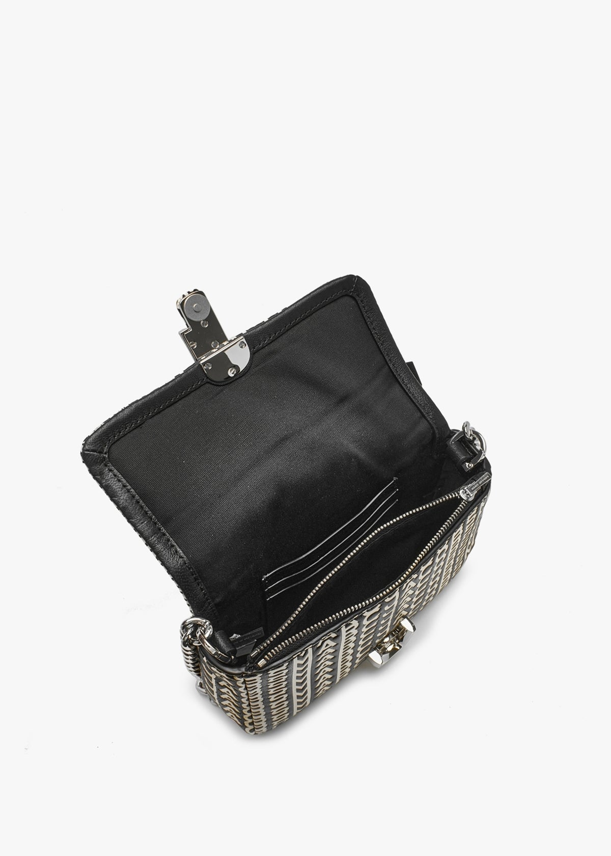 The Monogram Leather J Marc Mini Black & White Shoulder Bag