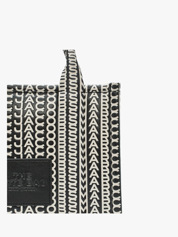 The Monogram Leather Small Black & White Tote Bag