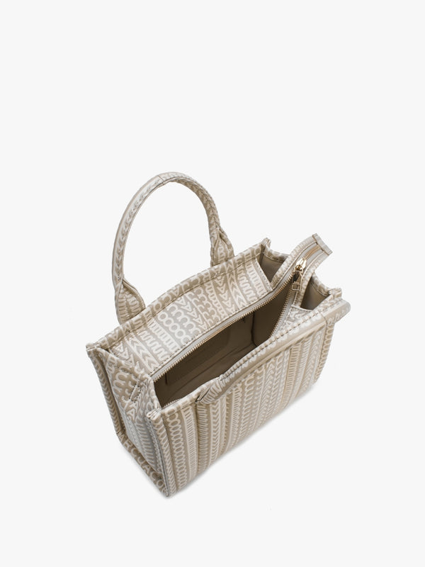The Monogram Leather Mini Khaki Tote Bag