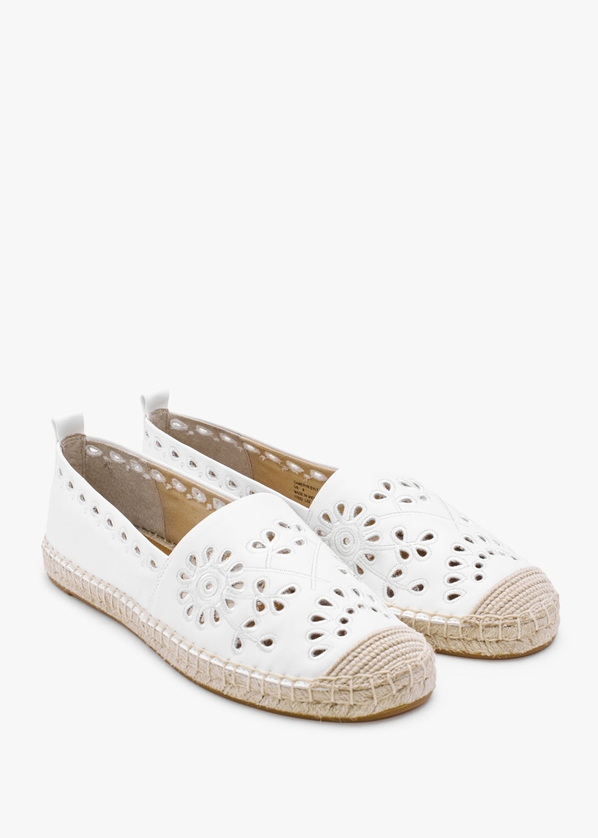 Cameryn Eyelet Snow White Leather Espadrilles