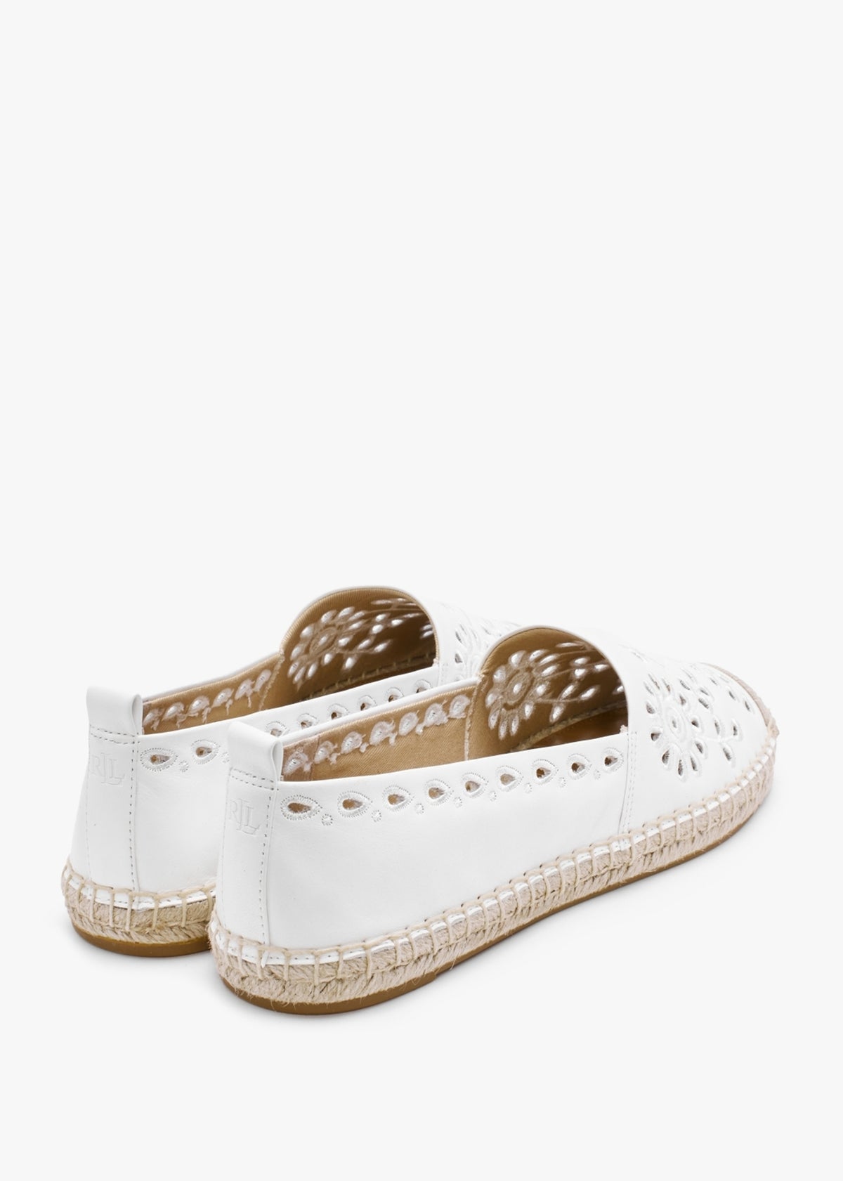 Cameryn Eyelet Snow White Leather Espadrilles