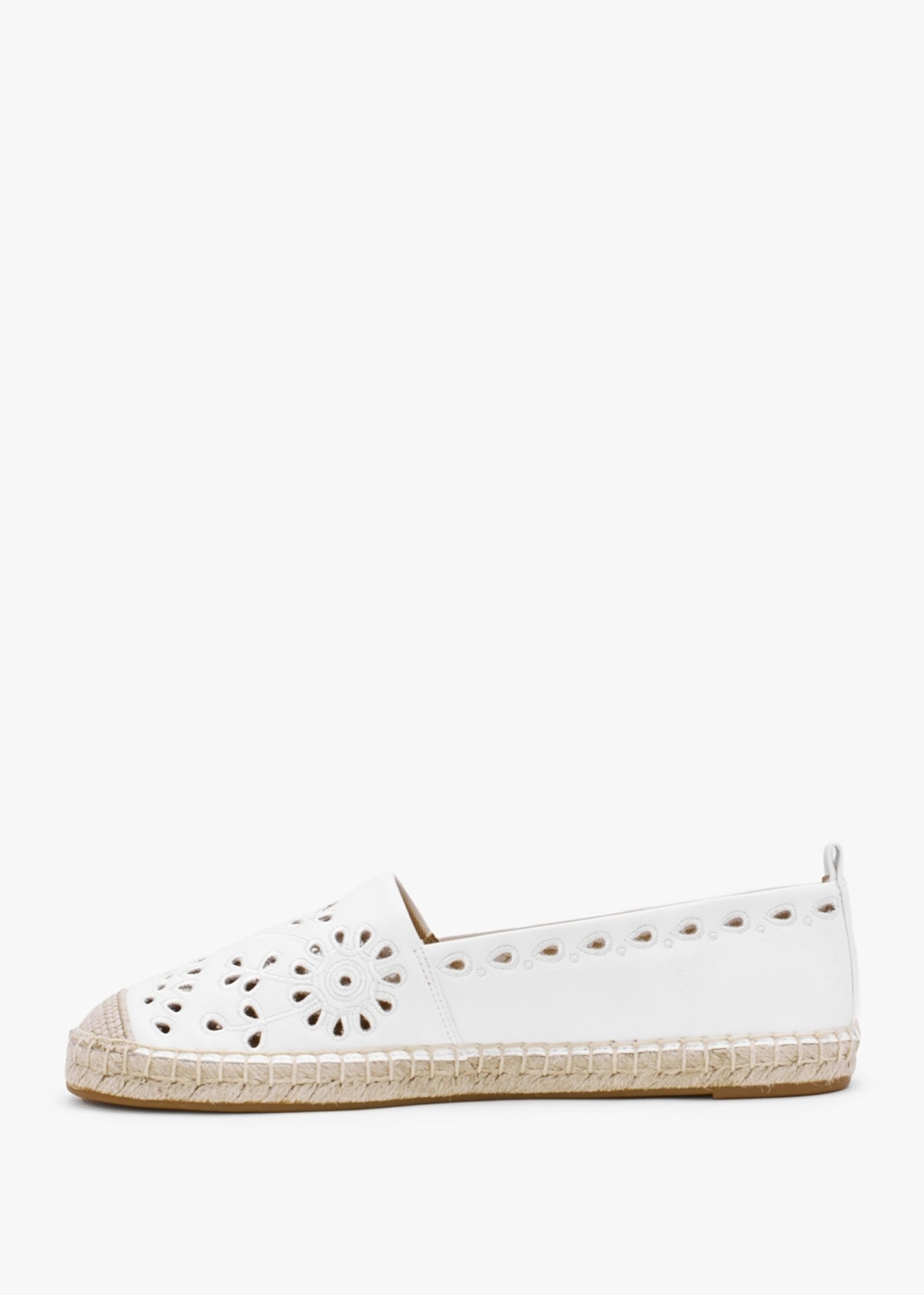 Cameryn Eyelet Snow White Leather Espadrilles