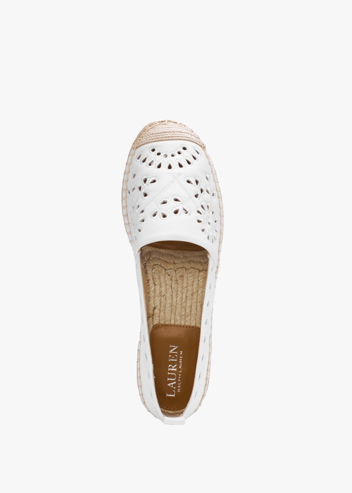 Cameryn Eyelet Snow White Leather Espadrilles