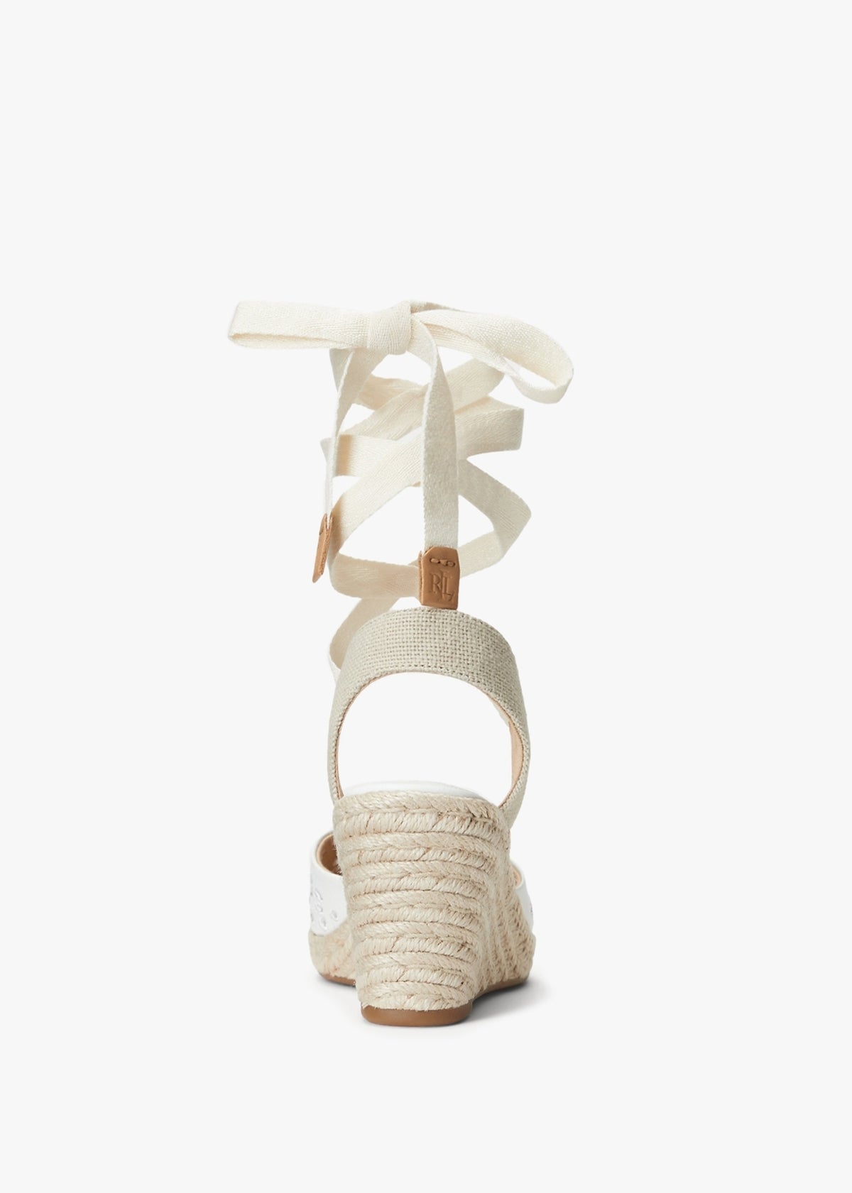 Paislee Eyelet Snow White Leather Wedge Espadrilles