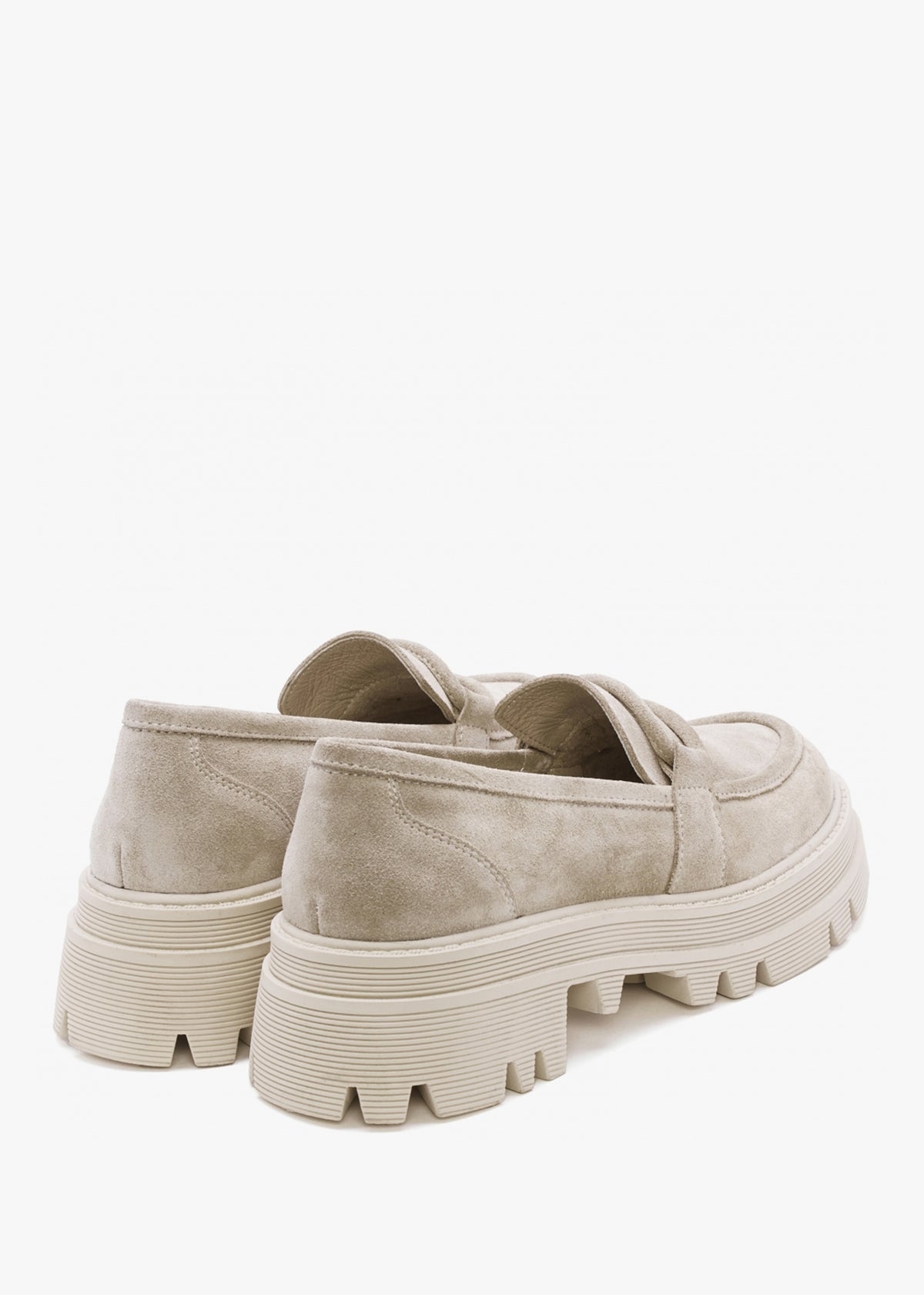 Vover Beige Suede Chunky Loafers