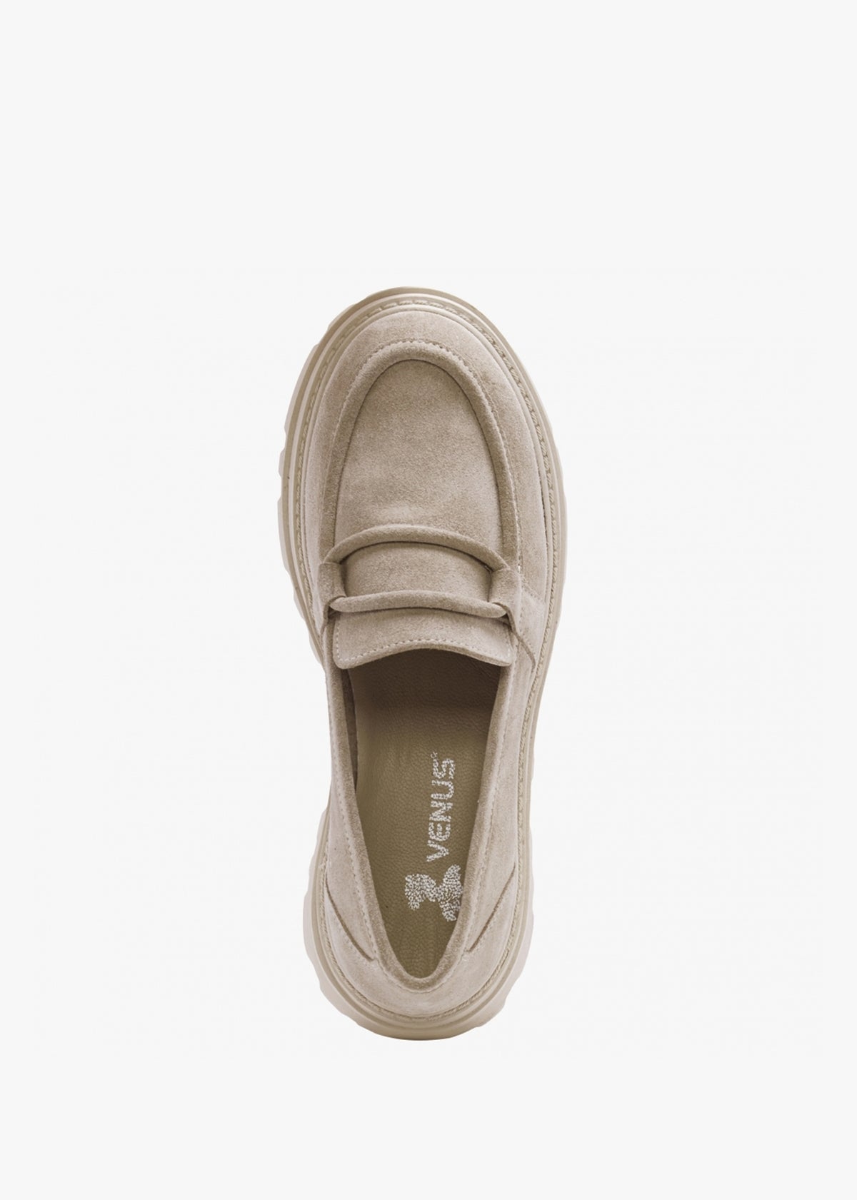 Vover Beige Suede Chunky Loafers
