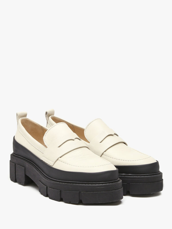 Treasure Cream Leather Chunky Loafers