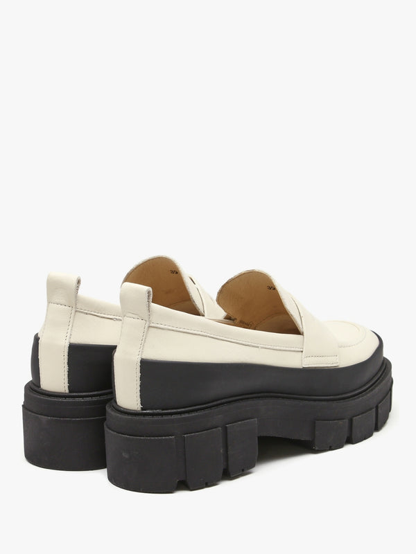 Treasure Cream Leather Chunky Loafers