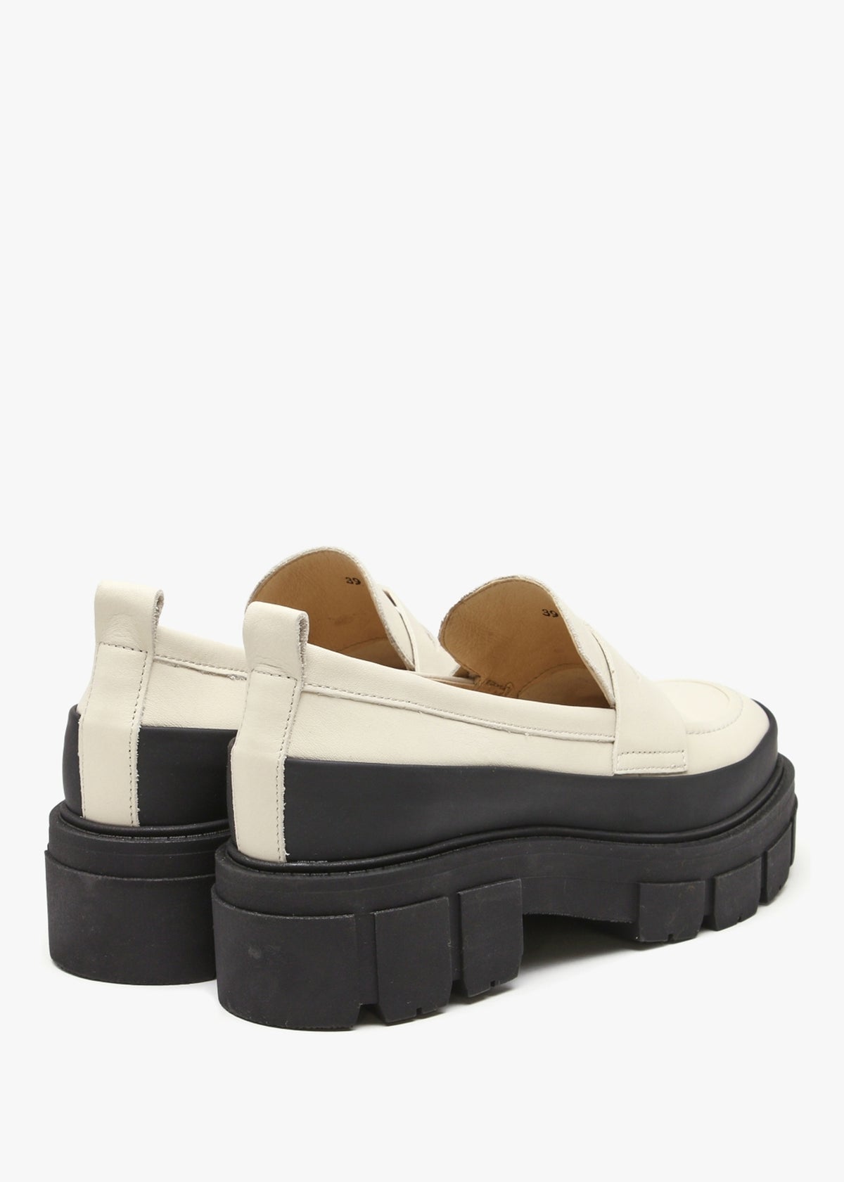Treasure Cream Leather Chunky Loafers