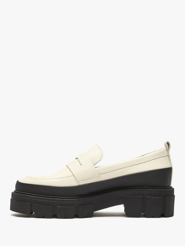 Treasure Cream Leather Chunky Loafers