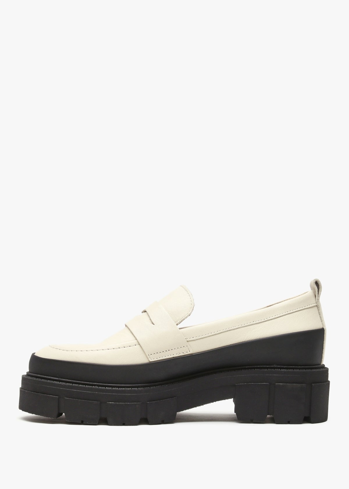 Treasure Cream Leather Chunky Loafers